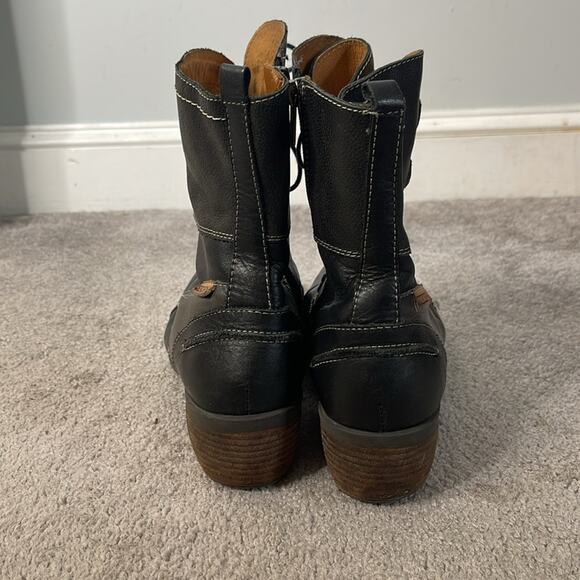 PIKOLINOS Black Leather Lace Up Combat Style Boots Size 10 - Picture 6 of 10